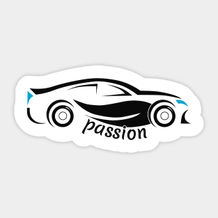 Cars Passion Black T-Shirt Sticker